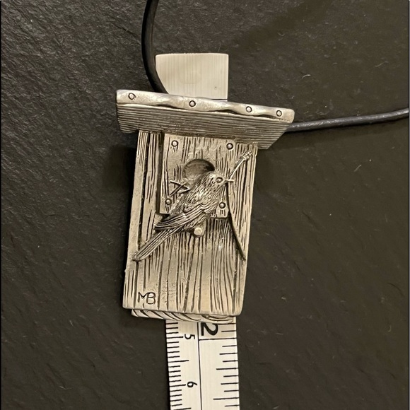 Large Birdhouse Pewter Necklace Bird Nesting by Marjolein Bastin - Picture 9 of 13